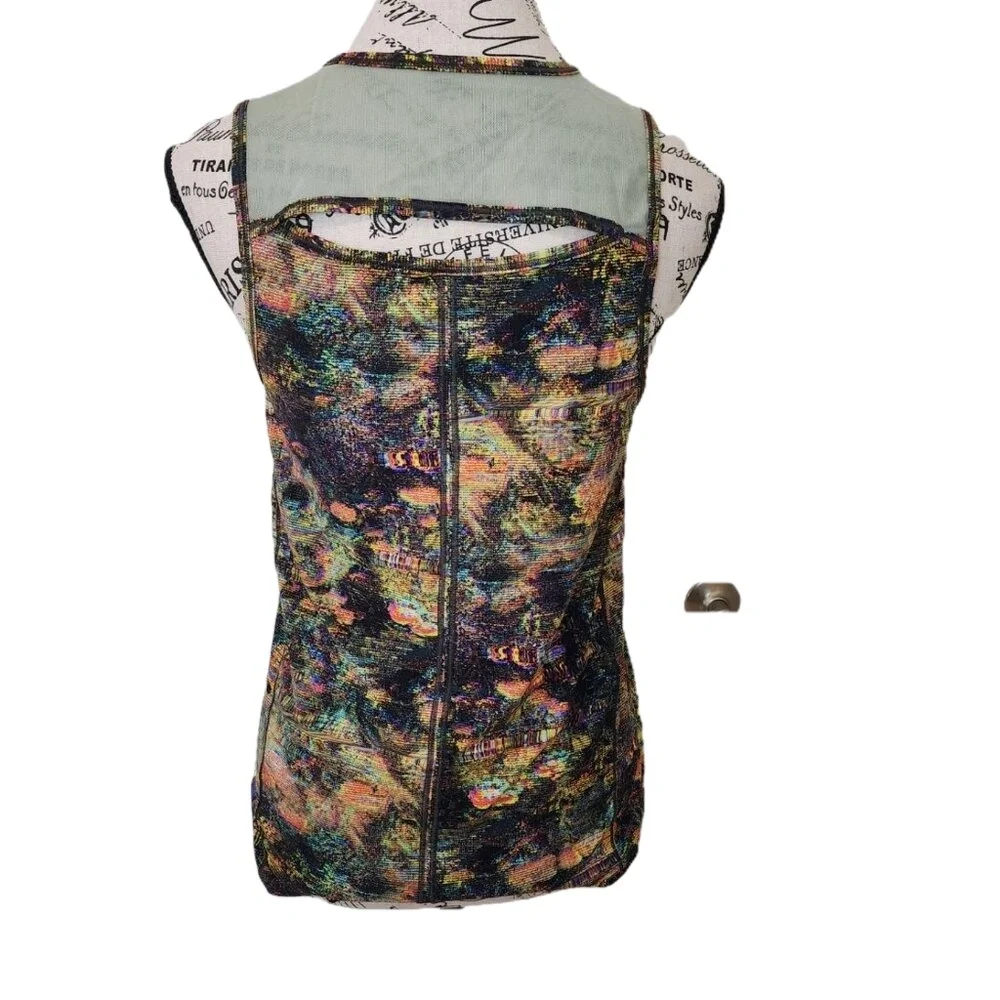 Lululemon Tank Top Multi Camo See Measurements‎ Racerback Knit Sporty - Picture 4 of 6